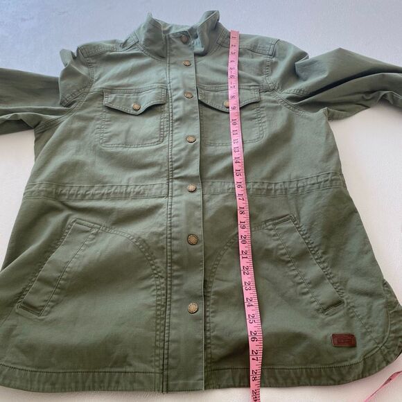 L.L.Bean Utility Jacket Women’s XL – Green Field Coat Snap Button Zip - Picture 12 of 14
